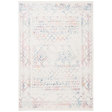Safavieh 6 x 9 ft. Tulum Power Loomed Rectangle Area Rug Ivory & Turquoise TUL268M-6